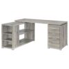 L Shape Computer Desk With Storage - Driftwood / Gray - Image 5