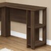 Computer Desk, Home Office, Corner, Storage Shelves, L Shape, Laptop, Contemporary & Modern - Walnut - Image 8