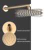 Wall Mounted Shower System With High Pressure Rain Shower Head & 5 Function Handheld - Brushed Gold - Image 4