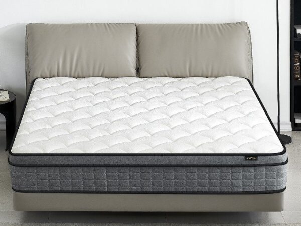 12" Full Size Hybrid Pillow Top Mattress A Box With Gel Infused Memory Foam, Breathable And Hypoallergenic, Medium Firm For Lumbar Support - White / Gray