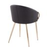 Claire - Contemporary / Glam Chair (Set of 2) - Gold / Black - Image 4