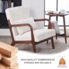 Accent Chair With Pillow Upholstered Arm Chair - Beige - Image 8