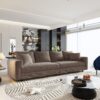 4 Seat Sofa, Deep Seat Couches With Soft Pillows And 3 Ottomans, Convertible Sofa Lounge Chair, For Living Room - Camel - Image 11