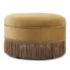 Yolanda - Round Upholstered Accent Ottoman - Gold Yellow / Gold - Image 7
