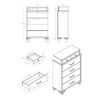 Civic - Queen Bedroom Set With Drawers 5 Piece - Gray - Image 8