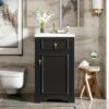 20" Bathroom Vanity With Sink, Soft Close Door, Adjustable Shelf - Black - Image 3