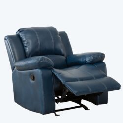 Charlotte - Gel Recliner With Gliding And Reclining Functionality - Navy Blue