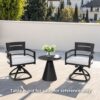 Outdoor Patio Swivel Rocker With Outdoor Grade Sunbrella Fabric Cushions (Set of 2) - Ember Black - Image 4