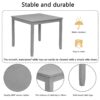 5 Piece Modern Dining Set, Square Wooden Dining Table With 4 Upholstered Chairs For Kitchen, Dining Room - Gray - Image 5