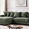 Luxe - Oversized 2 Piece Left Facing Sectional Couches For Living Room, L Shaped Sofa With Chaise - Dark Green - Image 3