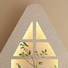 Adjustable 3 Color LED Sandstone Wall Decor With Simulated Plants, Glass Vase & Rabbit Statue - Light Coffee - Image 11