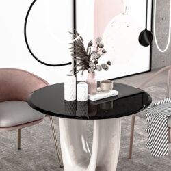 32" Round Tempered Glass Table Top Glass 1 / 2" Thick Beveled Polished Edge - Black