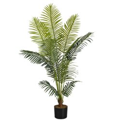 57" Tall, Artificial Plant, Palm Tree, Indoor, Faux, Fake, Floor, Greenery, Potted, Real Touch, Decorative - Green / Black