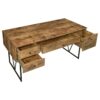 Charm - Writing Desk With 4 Drawers And Open Shelf - Nutmeg Brown - Image 5