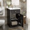 20" Bathroom Vanity With Sink, Soft Close Door, Adjustable Shelf - Black - Image 6