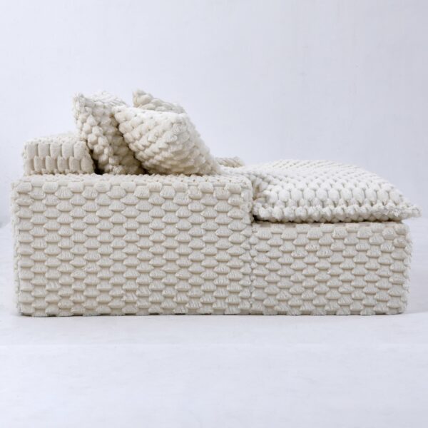 Harbor - Comfortable Luxury Sofa Turtle Fleece Fabric - White