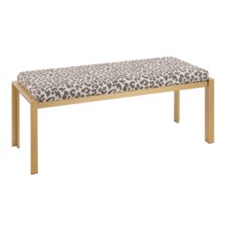 Fuji - Contemporary Bench - Gold / Beige Leopard