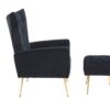 Modern Accent Chair With Ottoman, Comfy Armchair For Living Room, Bedroom, Apartment, Office - Black - Image 15