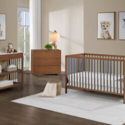 Pixie Finn - 3 In 1 Crib - Walnut, Charcoal