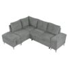 Versatile L Shaped Sofa Bed With Storage, Cup Holders, USB Ports Chenille - Gray - Image 14