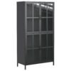Premium Metal Storage Cabinet With Tempered Glass Doors, Adjustable Shelves, And Anti Tipping Device - Black - Image 6