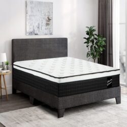 12" Twin Long Hybrid Mattress Individual Pocket Spring Soft Memory Foam Breathable Knitted Cover - Black