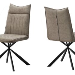 Dining Chair, Side, Upholstered For Dining Room, Contemporary & Modern (Set of 2) - Taupe