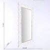 Handcarved Wave Design Rectangle Mirror Accent Enhancing Space - Antique White - Image 3