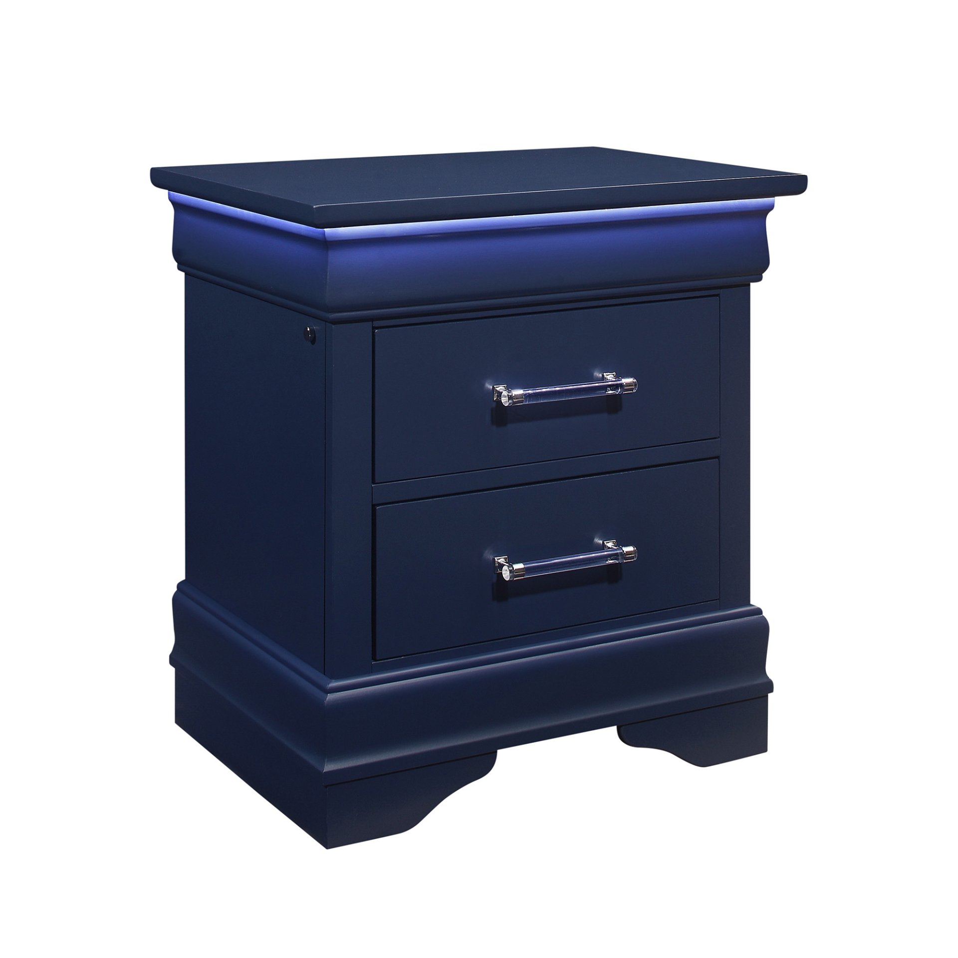 Charlston - Queen Sleigh Bedroom 5 Piece Set With LED Headboard - Blue - Image 10