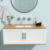 Modern Rectangular, Undermount Bathroom Sink With Overflow - White - Image 5