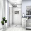 Single Sliding Bypass Shower Enclosure With Tempered Glass - Chrome - Image 4