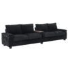 Modern 4 Seater Corduroy Sofa Couch With USB Ports And Hidden Storage - Black - Image 9