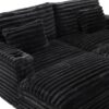 Oversized Double Chaise Lounge Sofa Bed With USB Ports And Cup Holders - Black - Image 25