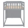 Twin Over Twin Classic Bunk Bed With 4 Drawers And 3 Shelves - Gray - Image 9