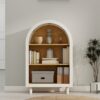 Arched Small Bookcase, Storage Cabinet, Bookshelf With 3 Shelves For Living Room - Oak / White - Image 20