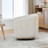 360° Swivel Pumpkin Shape Club Armchair - Ivory - Image 7