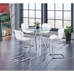 Charlotte - 4 Piece Bar Stool Set With Bucket Seats - White