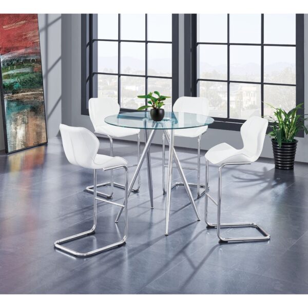 Charlotte - 4 Piece Bar Stool Set With Bucket Seats - White
