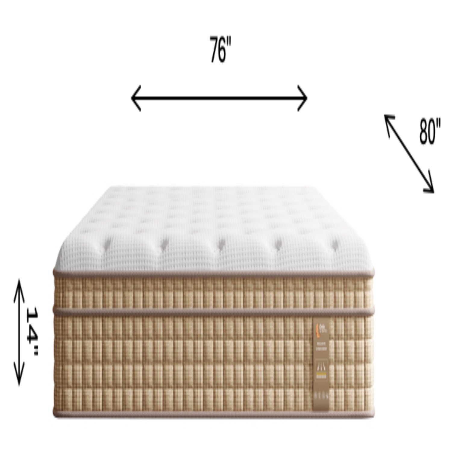 14" King Hybrid Mattress With Innerspring & Gel Memory Foam - Beige / White - Image 3
