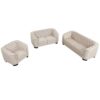 Upholstered 3 Piece Sofa Set With Legs - Beige - Image 14