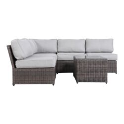 Handcrafted Outdoor Seating Set With Cushions - Brown