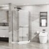 Neo - Angle Frameless Shower Door With Clear SGCC Tempered Glass - Chrome - Image 8