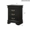 Louis Phillipe - 3 Drawer Nightstand - Black - Image 5