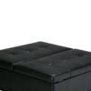 Dover - Square Coffee Table Storage Ottoman - Midnight Black - Image 4