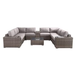 12 Piece Patio Seating Group With Cushions - Gray Mix