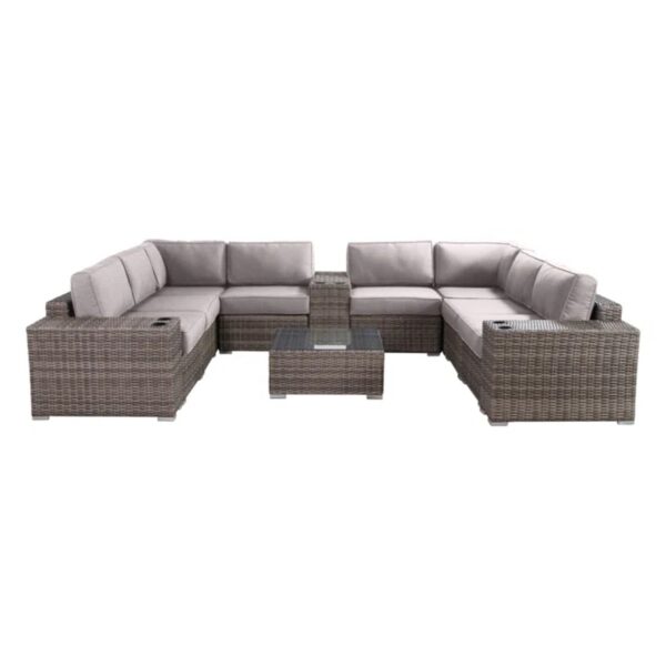 12 Piece Patio Seating Group With Cushions - Gray Mix
