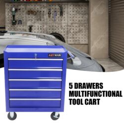 5 Drawers Multifunctional Tool Cart With Wheels - Blue