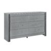 Lorenzo - 5 Piece Queen Bedroom Set With Glittered Detailing And Bar Handles - Silver - Image 3