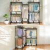 Heavy Duty Garment Rack With 8 Adjustable Wire Shelves And 5 Clothes Rails, Freestanding Closet Organizer Metal - Black - Image 6