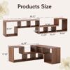 Minimalist Cube TV Stand With Adjustable Open Storage Shelves - Acacia Wood - Image 3